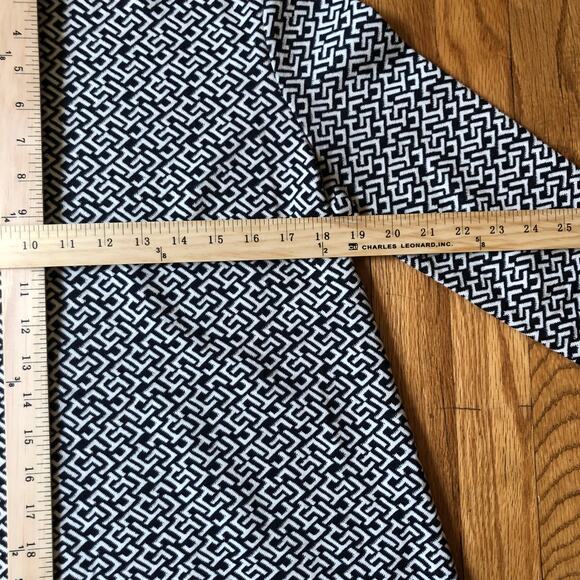 Tyler Boe EUC Women's Black Geo Print Mock Neck Dress Faux Leather Accents S - Picture 4 of 7